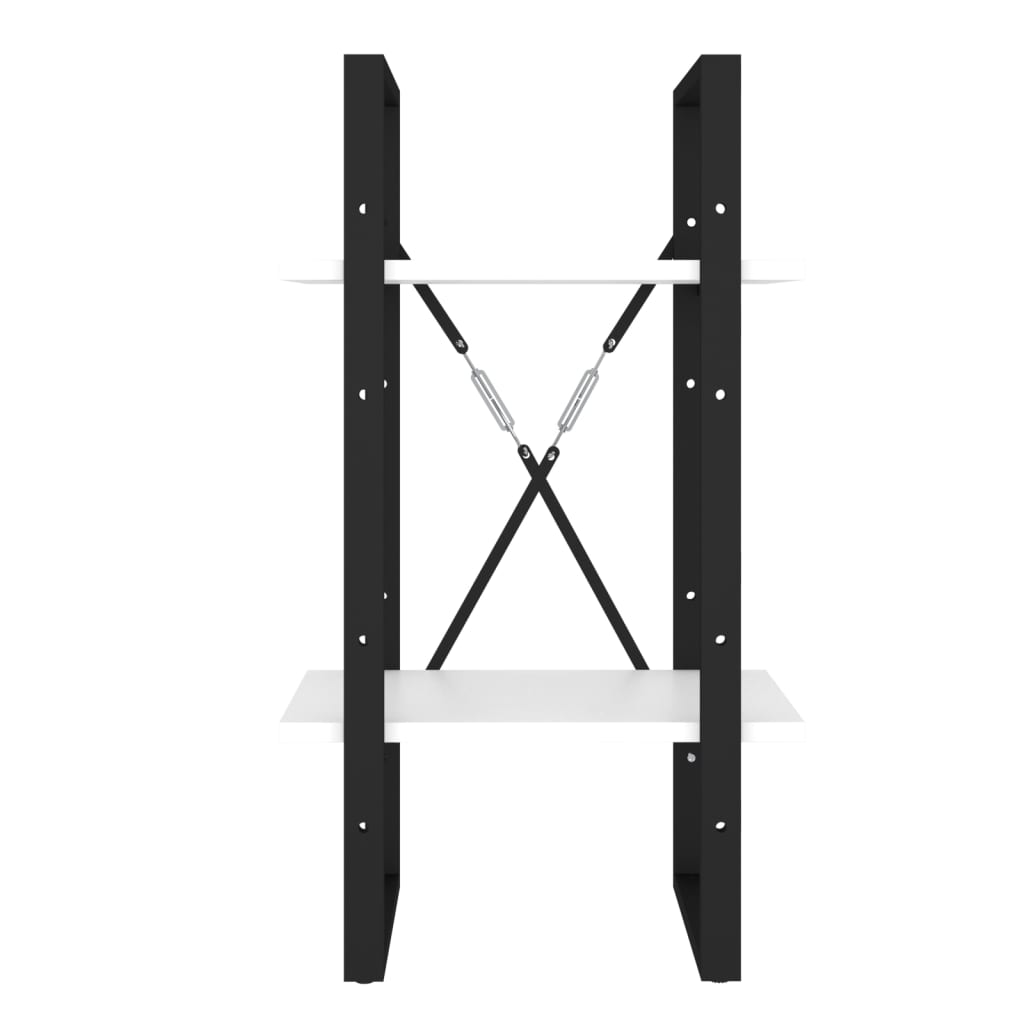 vidaXL Bücherregal 2 Fächer Weiß 40x30x70 cm Holzwerkstoff