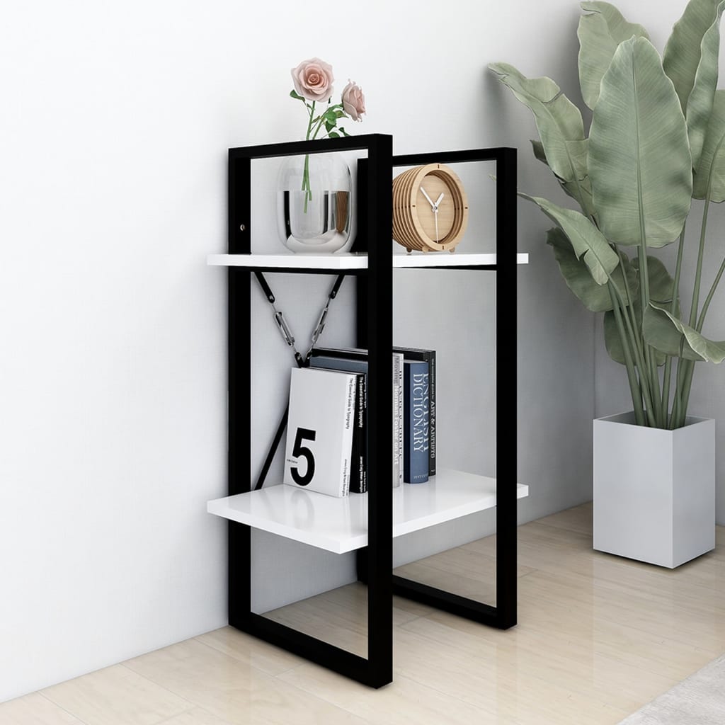 vidaXL Bücherregal 2 Fächer Weiß 40x30x70 cm Holzwerkstoff