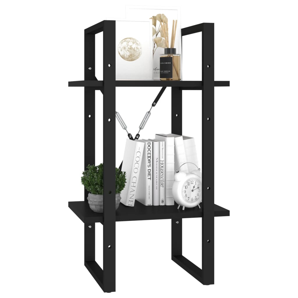 vidaXL Bücherregal 2 Fächer Schwarz 40x30x70 cm Holzwerkstoff