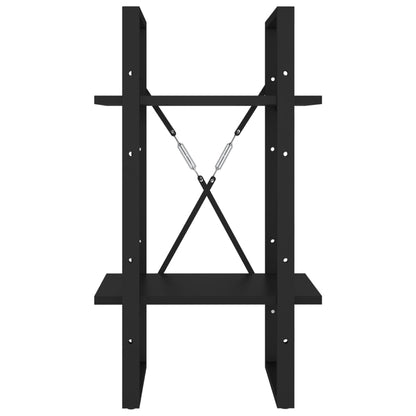 vidaXL Bücherregal 2 Fächer Schwarz 40x30x70 cm Holzwerkstoff