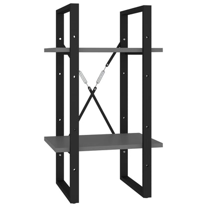 vidaXL Bücherregal 2 Fächer Grau 40x30x70 cm Holzwerkstoff