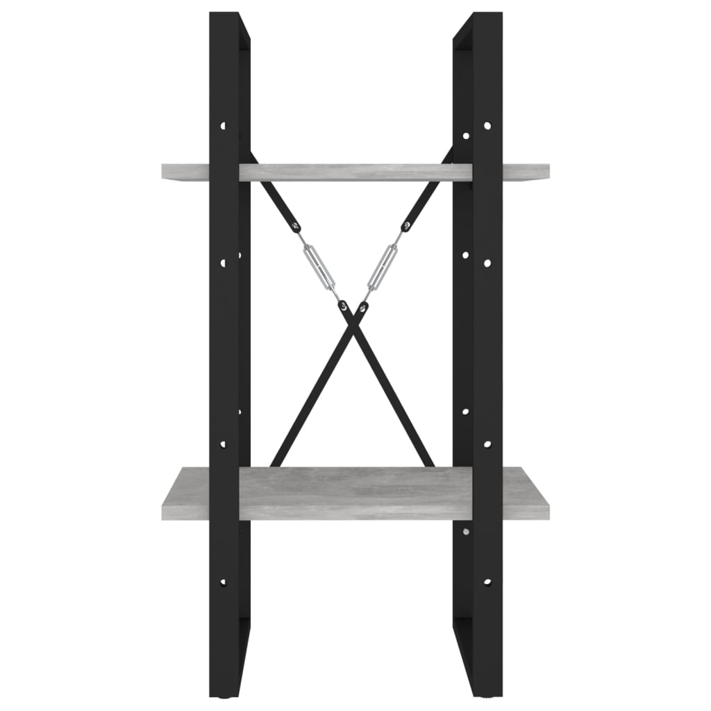 vidaXL Bücherregal 2 Fächer Betongrau 40x30x70 cm Holzwerkstoff