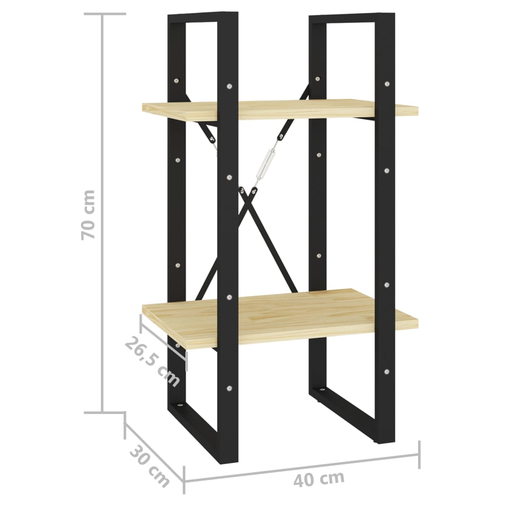 vidaXL Étagère à 2 niveaux 40x30x70 cm Pin massif