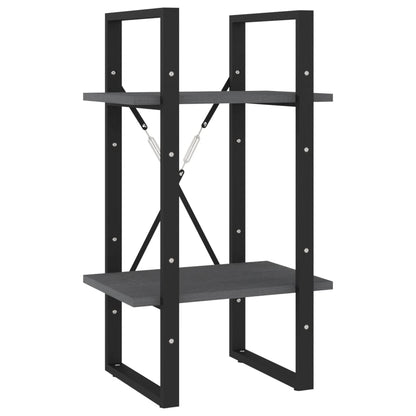 vidaXL Bibliothèque 2 étagères Gris 40x30x70 cm Bois de pin massif