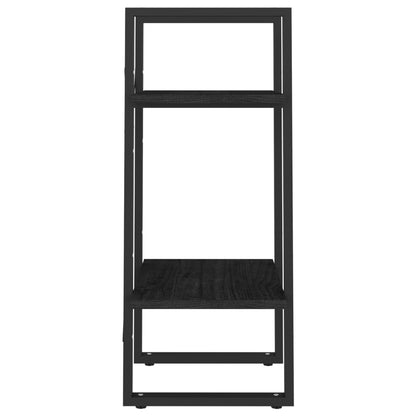 Bücherregal 2 Böden Schwarz 40x30x70 cm Massivholz Kiefer