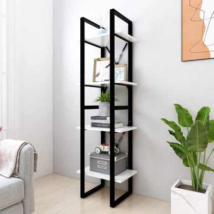 vidaXL Bücherregal 4 Fächer Weiß 40x30x140 cm Holzwerkstoff