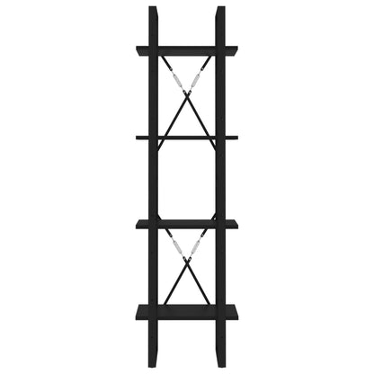 vidaXL Bücherregal 4 Fächer Schwarz 40x30x140 cm Holzwerkstoff