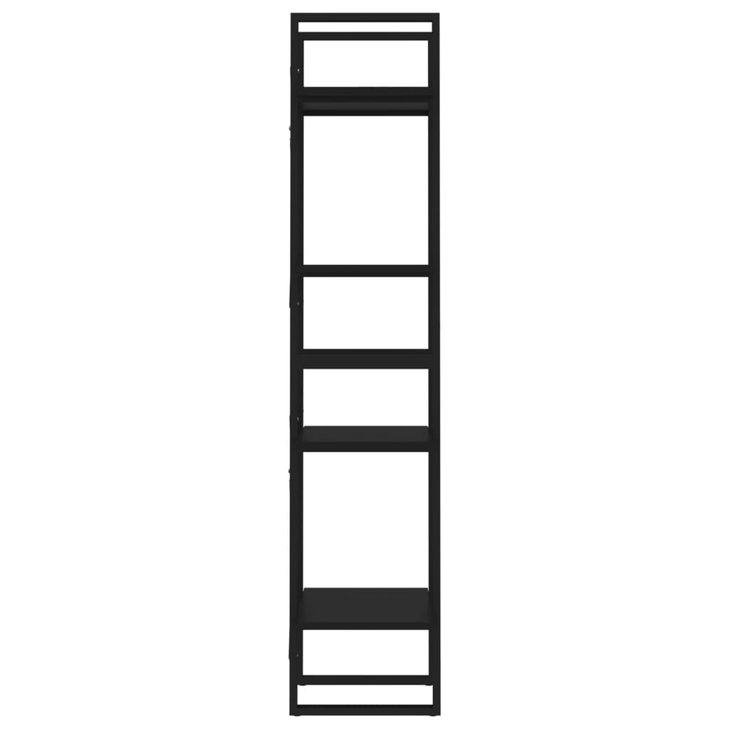 vidaXL Bücherregal 4 Fächer Schwarz 40x30x140 cm Holzwerkstoff