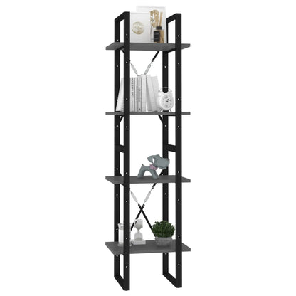 vidaXL Bücherregal 4 Fächer Grau 40x30x140 cm Holzwerkstoff