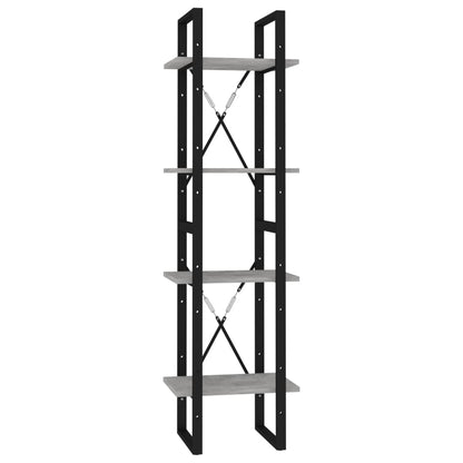 vidaXL Bibliothèque 4 étagères gris béton 40x30x140 cm bois d'ingénierie