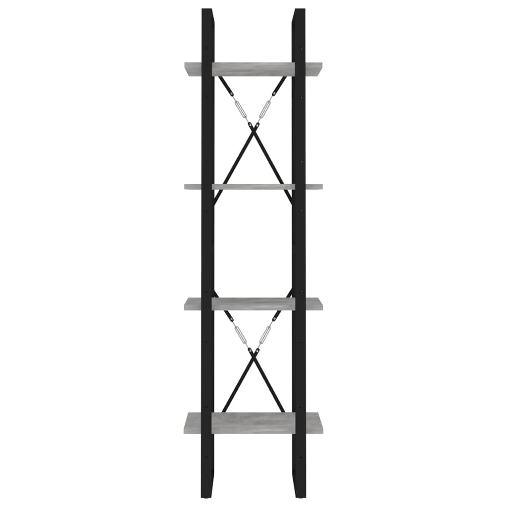 vidaXL Bibliothèque 4 étagères gris béton 40x30x140 cm bois d'ingénierie