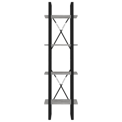 vidaXL Bibliothèque 4 étagères gris béton 40x30x140 cm bois d'ingénierie