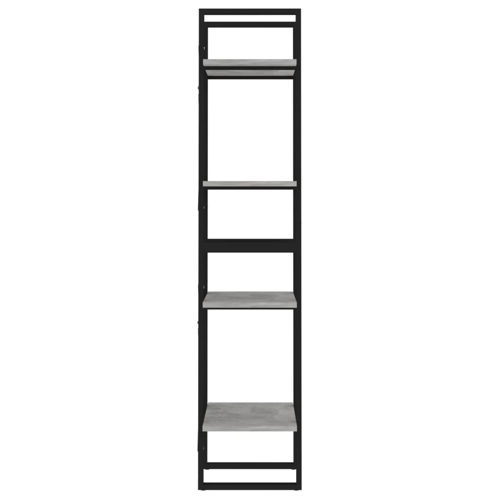 vidaXL Bibliothèque 4 étagères gris béton 40x30x140 cm bois d'ingénierie