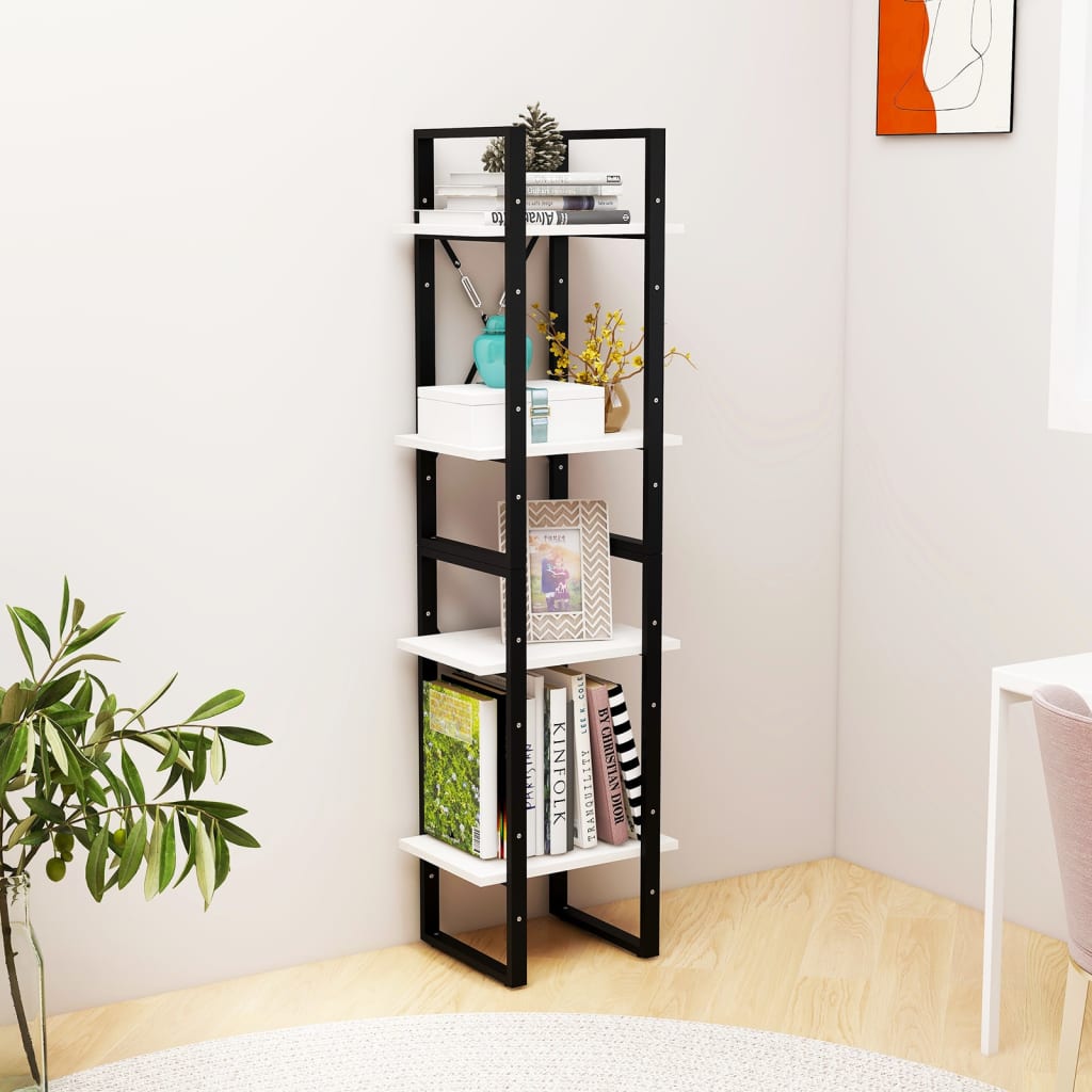 vidaXL Bibliothèque à 4 étagères Blanc 40x30x140 cm Bois de pin massif