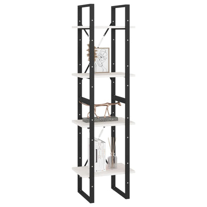 vidaXL Bibliothèque à 4 étagères Blanc 40x30x140 cm Bois de pin massif
