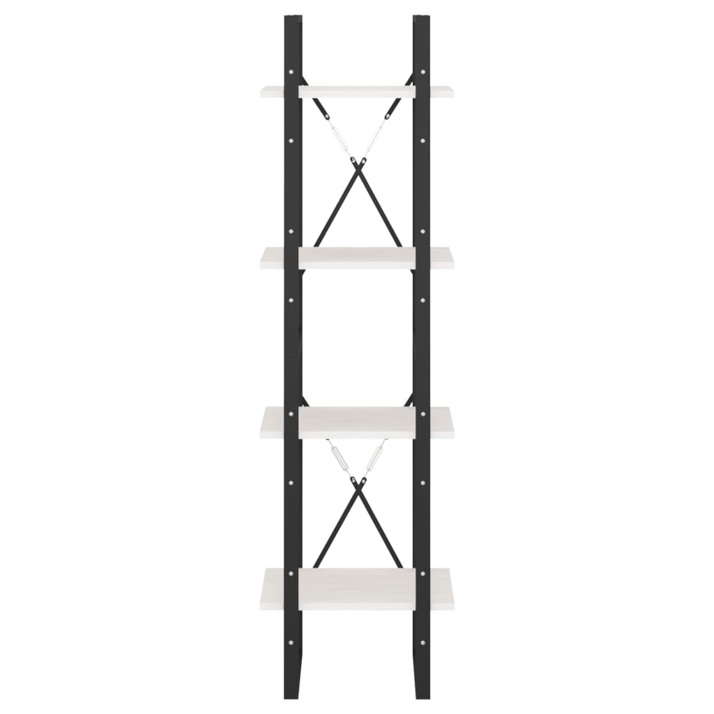 vidaXL Bibliothèque à 4 étagères Blanc 40x30x140 cm Bois de pin massif