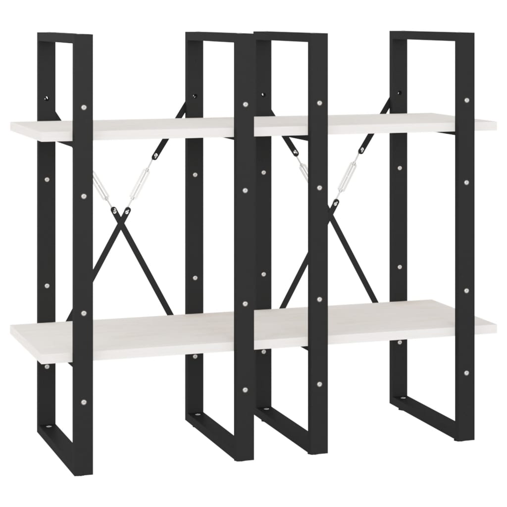 vidaXL Bibliothèque à 4 étagères Blanc 40x30x140 cm Bois de pin massif