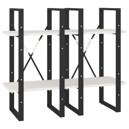 vidaXL Bibliothèque à 4 étagères Blanc 40x30x140 cm Bois de pin massif
