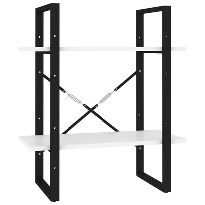 vidaXL Bücherregal 2 Fächer Weiß 60x30x70 cm Holzwerkstoff