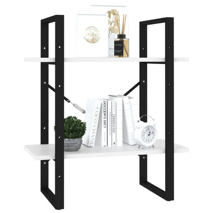 vidaXL Bücherregal 2 Fächer Weiß 60x30x70 cm Holzwerkstoff