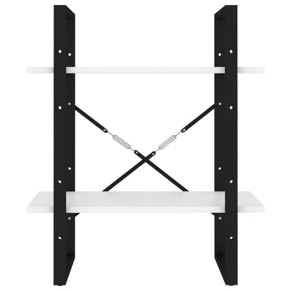 vidaXL Bücherregal 2 Fächer Weiß 60x30x70 cm Holzwerkstoff