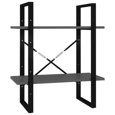 vidaXL Bücherregal 2 Fächer Grau 60x30x70 cm Holzwerkstoff