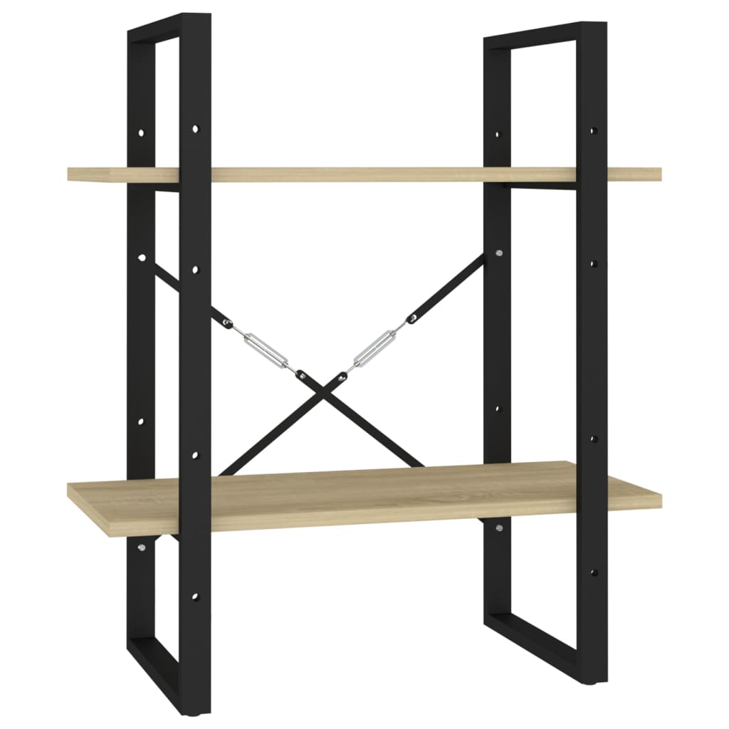 vidaXL Bücherregal 2 Fächer Sonoma-Eiche 60x30x70 cm Holzwerkstoff
