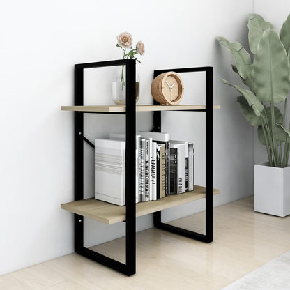 vidaXL Bücherregal 2 Fächer Sonoma-Eiche 60x30x70 cm Holzwerkstoff