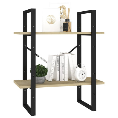 vidaXL Bücherregal 2 Fächer Sonoma-Eiche 60x30x70 cm Holzwerkstoff