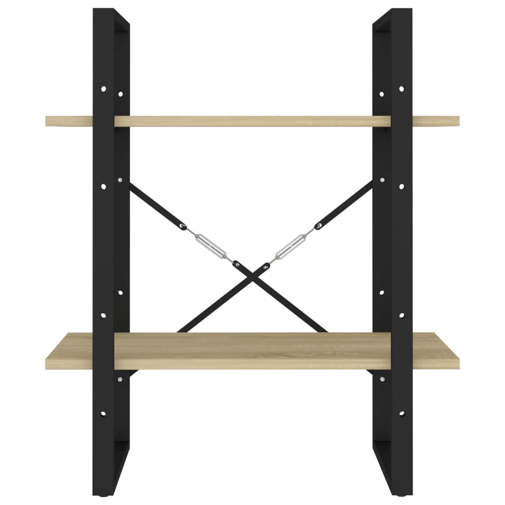 vidaXL Bücherregal 2 Fächer Sonoma-Eiche 60x30x70 cm Holzwerkstoff