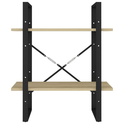 vidaXL Bücherregal 2 Fächer Sonoma-Eiche 60x30x70 cm Holzwerkstoff