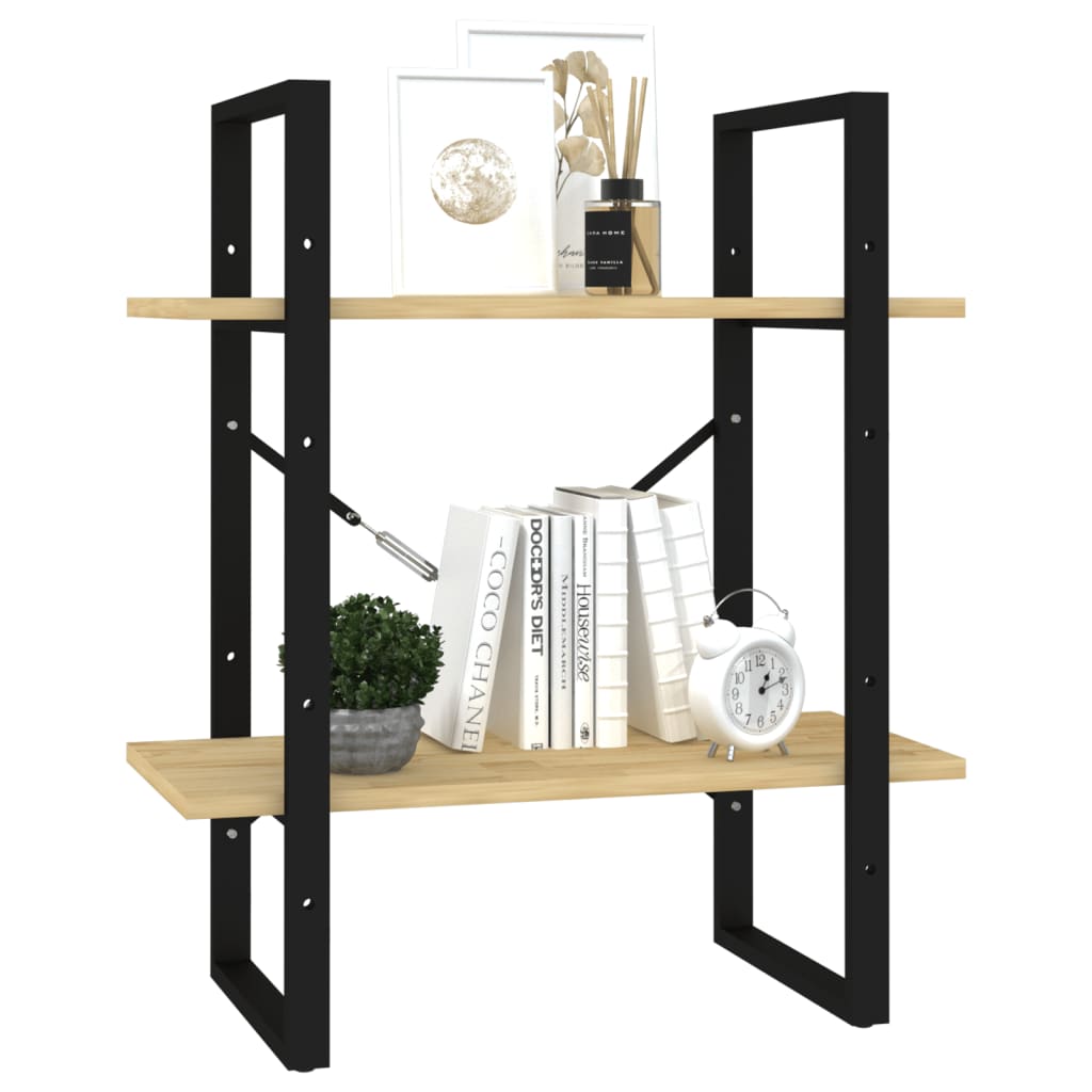 vidaXL Bücherregal 2 Böden 60x30x70 cm Massivholz Kiefer
