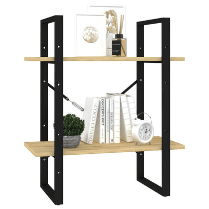 vidaXL Bücherregal 2 Böden 60x30x70 cm Massivholz Kiefer
