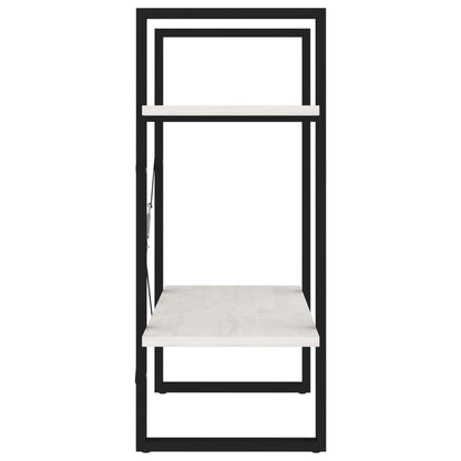 vidaXL Bücherregal 2 Böden Weiß 60x30x70 cm Massivholz Kiefer