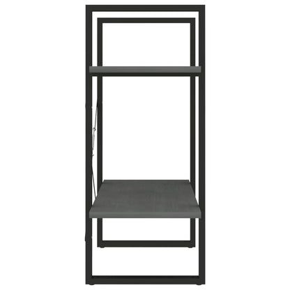 vidaXL Bücherregal 2 Böden Grau 60x30x70 cm Massivholz Kiefer