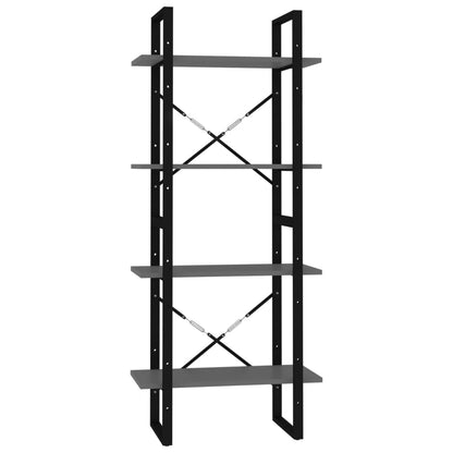 vidaXL Bücherregal 4 Fächer Grau 60x30x140 cm Holzwerkstoff