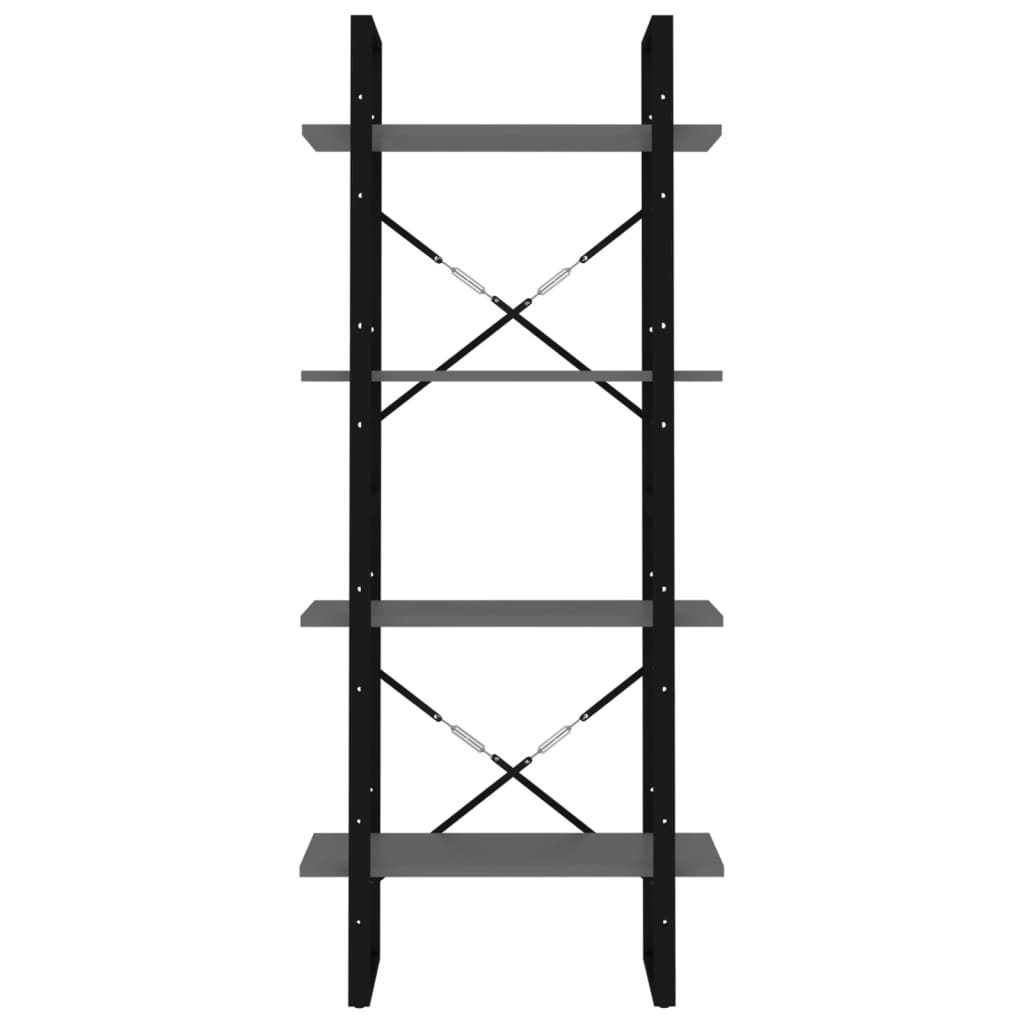 vidaXL Bücherregal 4 Fächer Grau 60x30x140 cm Holzwerkstoff