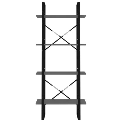 vidaXL Bücherregal 4 Fächer Grau 60x30x140 cm Holzwerkstoff
