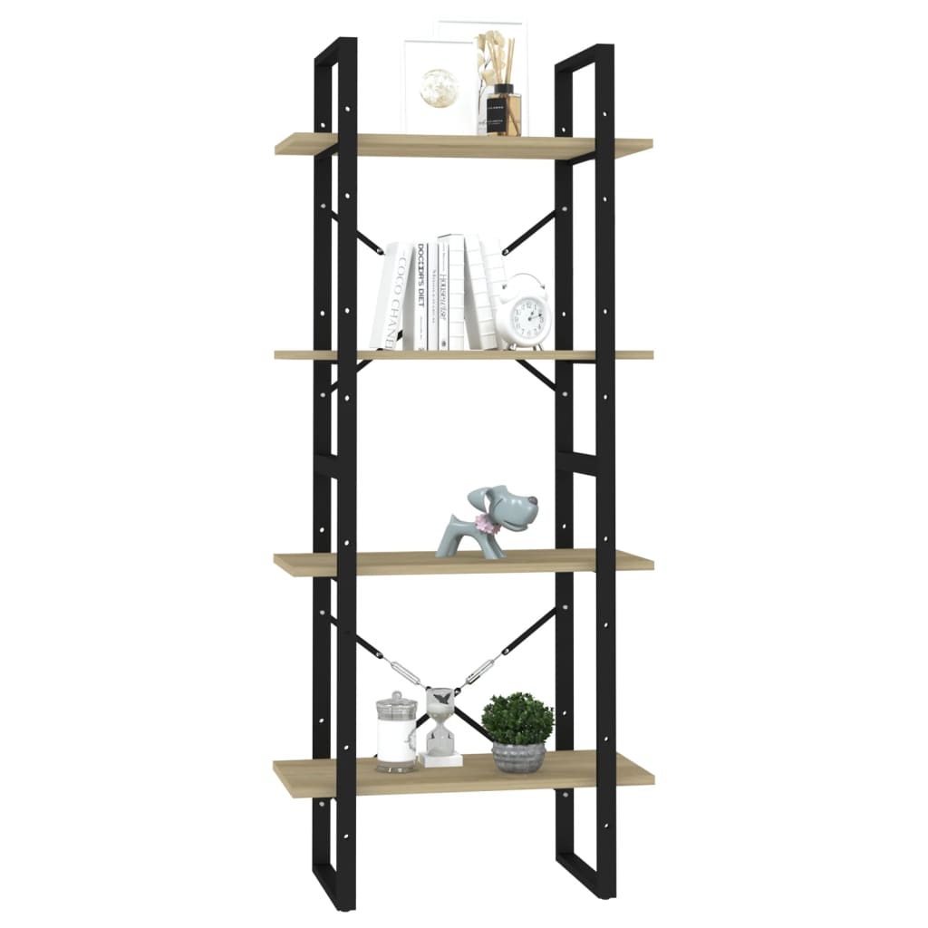 vidaXL Bibliothèque 4 étagères Chêne sonoma 60x30x140 cm Bois d'ingénierie