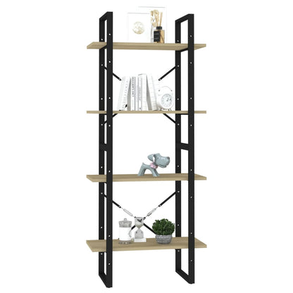 vidaXL Bibliothèque 4 étagères Chêne sonoma 60x30x140 cm Bois d'ingénierie