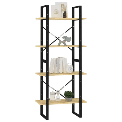vidaXL Bücherregal 4 Böden 60x30x140 cm Massivholz Kiefer