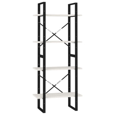 vidaXL Bücherregal 4 Böden Weiß 60x30x140 cm Massivholz Kiefer