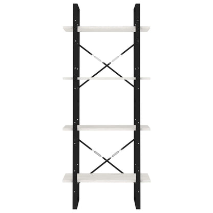 vidaXL Bücherregal 4 Böden Weiß 60x30x140 cm Massivholz Kiefer