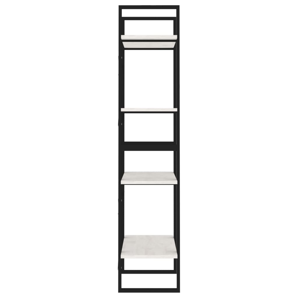 vidaXL Bücherregal 4 Böden Weiß 60x30x140 cm Massivholz Kiefer