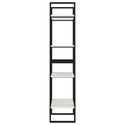 vidaXL Bücherregal 4 Böden Weiß 60x30x140 cm Massivholz Kiefer