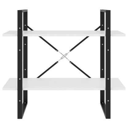 vidaXL Bücherregal 2 Fächer Weiß 80x30x70 cm Holzwerkstoff
