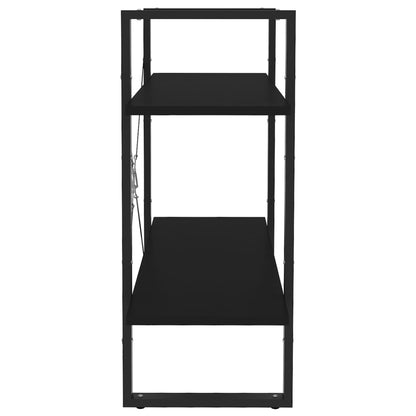 vidaXL Bücherregal 2 Fächer Schwarz 80x30x70 cm Holzwerkstoff