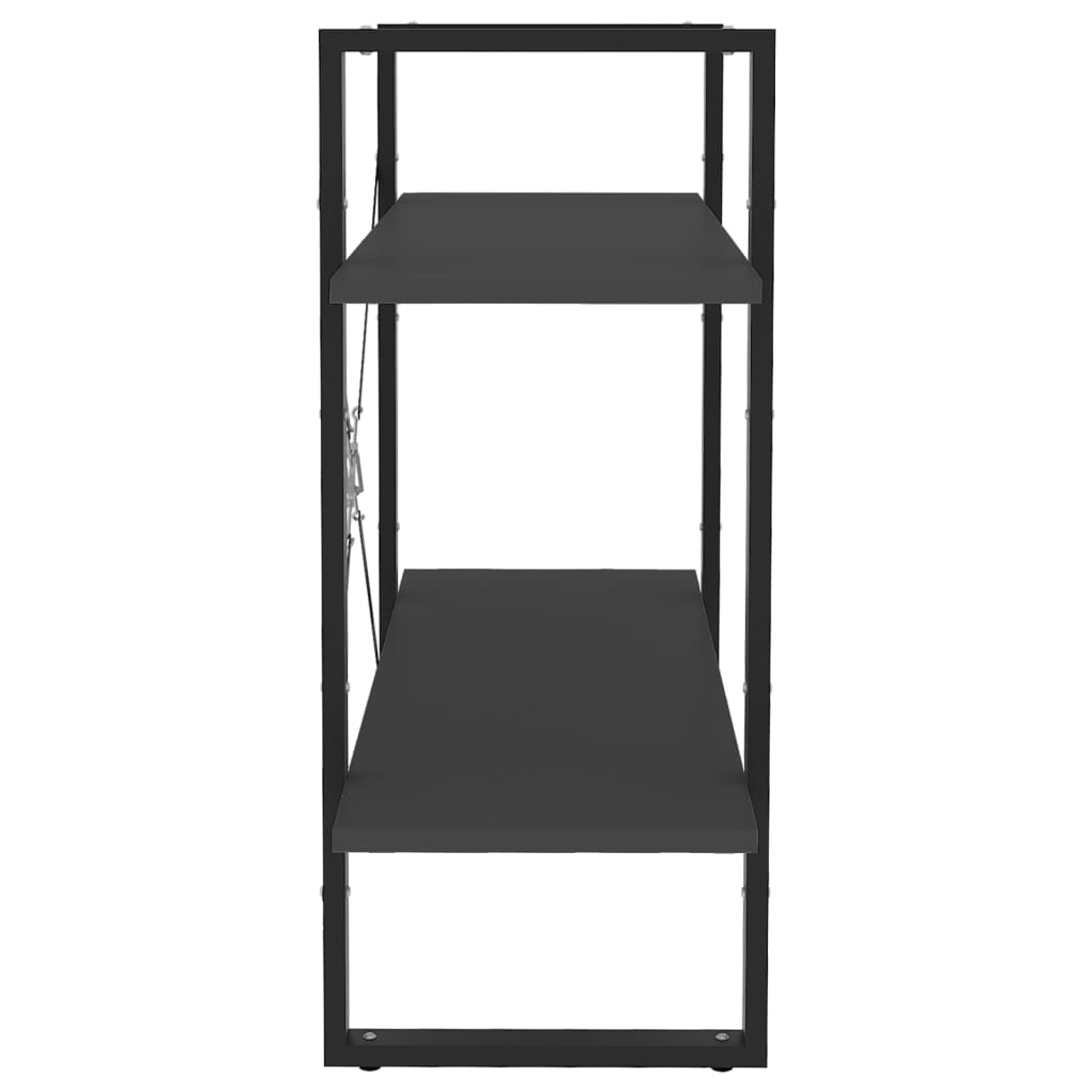 vidaXL Bücherregal 2 Fächer Grau 80x30x70 cm Holzwerkstoff