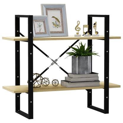vidaXL Bücherregal 2 Fächer Sonoma-Eiche 80x30x70 cm Holzwerkstoff