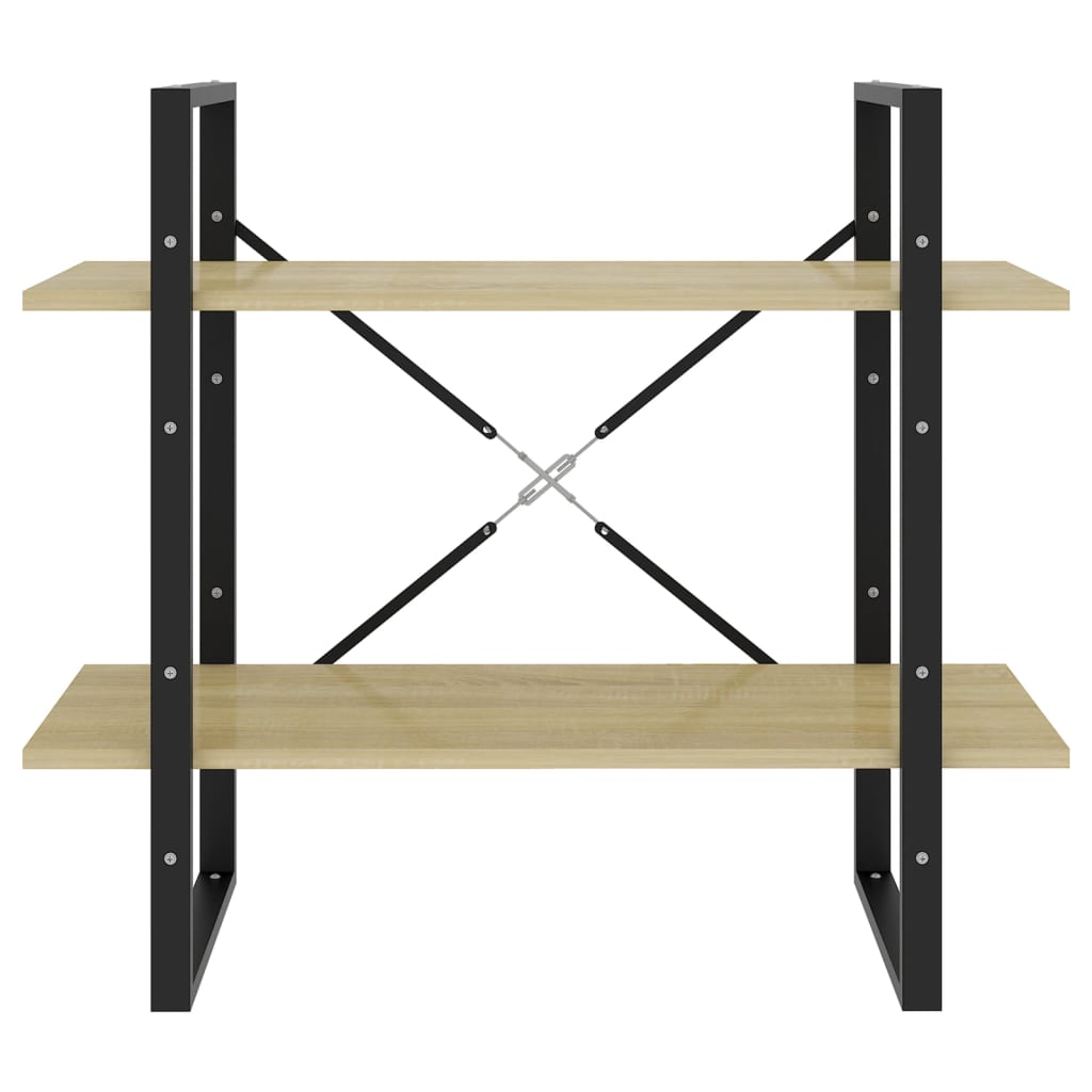 vidaXL Bücherregal 2 Fächer Sonoma-Eiche 80x30x70 cm Holzwerkstoff